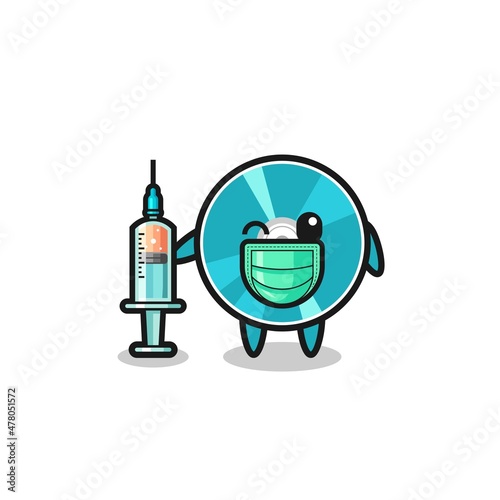 optical disc mascot as vaccinator