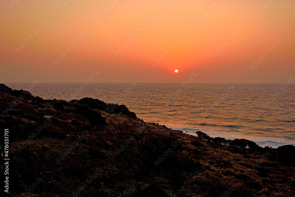 石原橋展望所から望む夕日