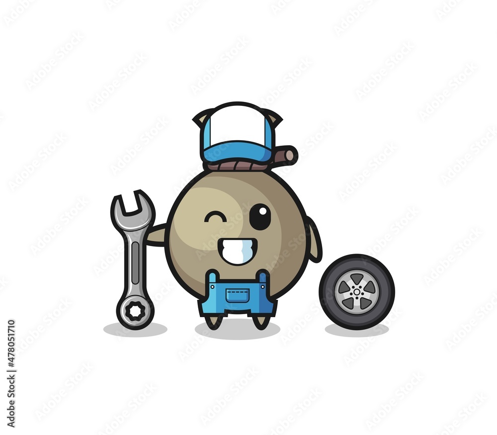 the money sack character as a mechanic mascot the money sack character as a mechanic mascot