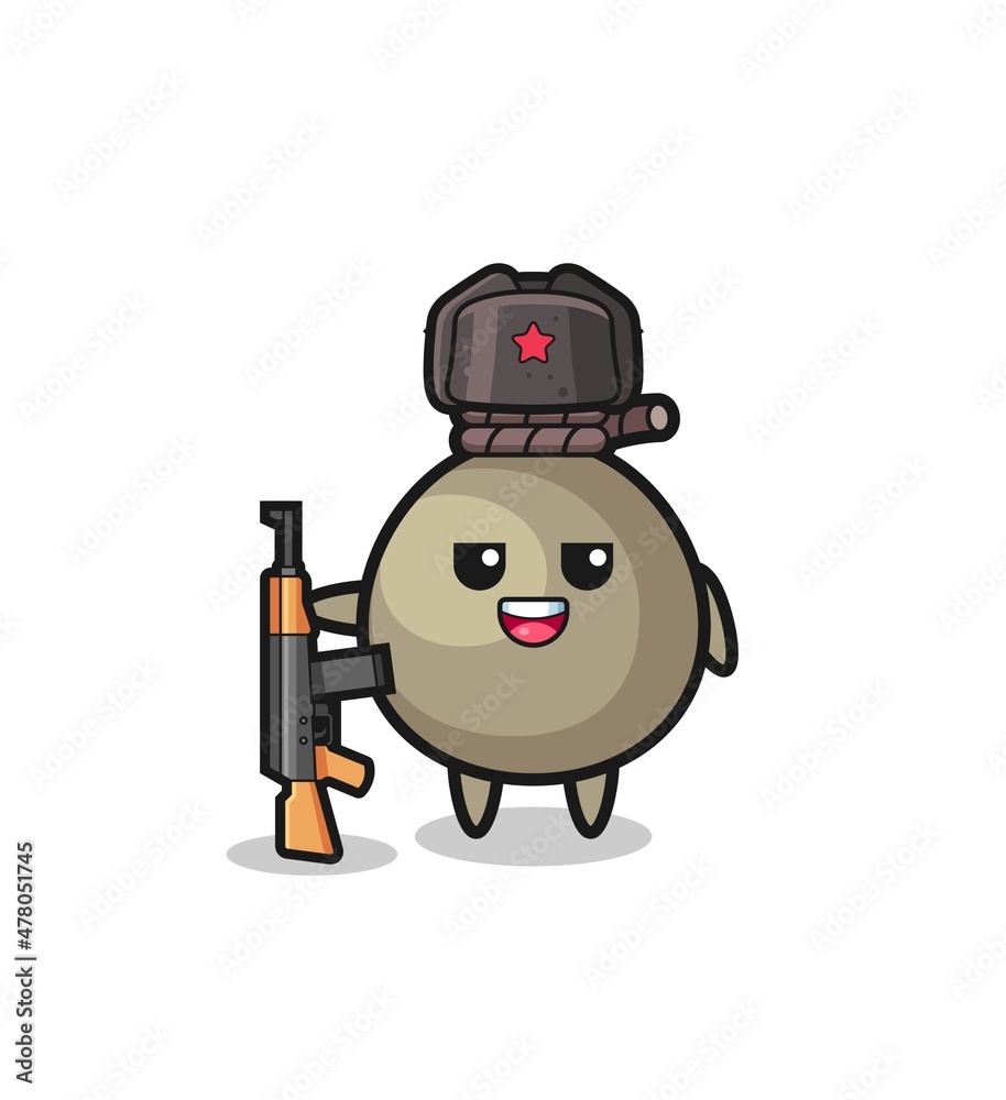 cute money sack cartoon as Russian army cute money sack cartoon as Russian army