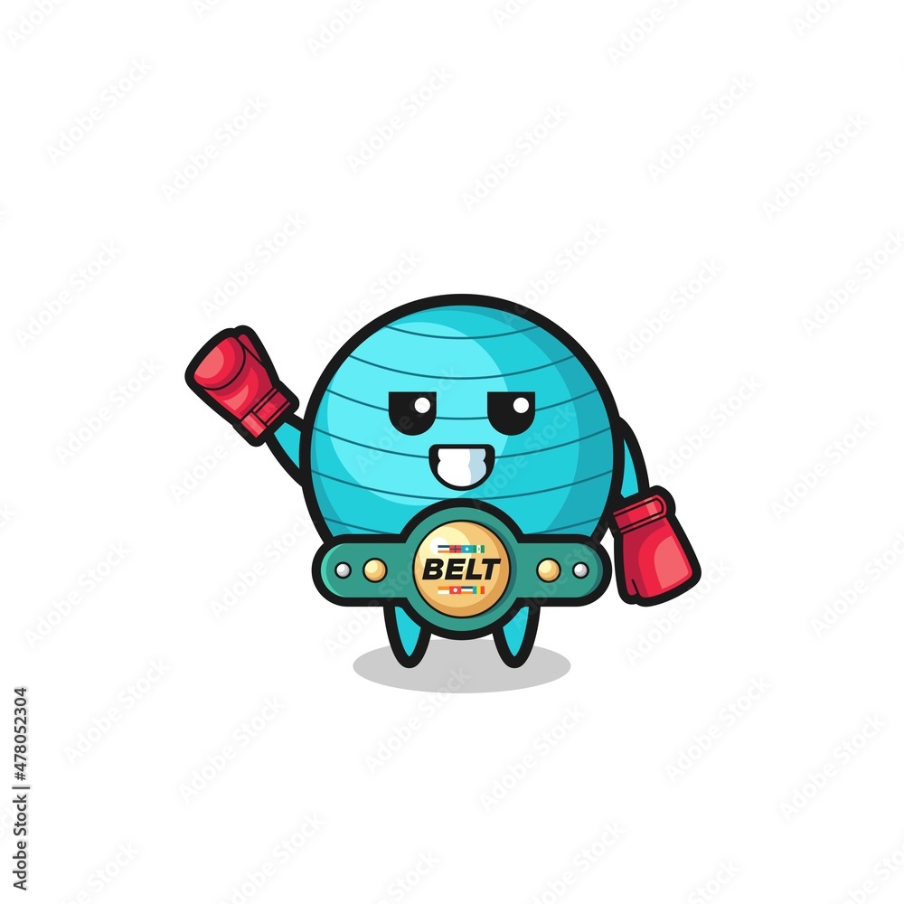 exercise ball boxer mascot character