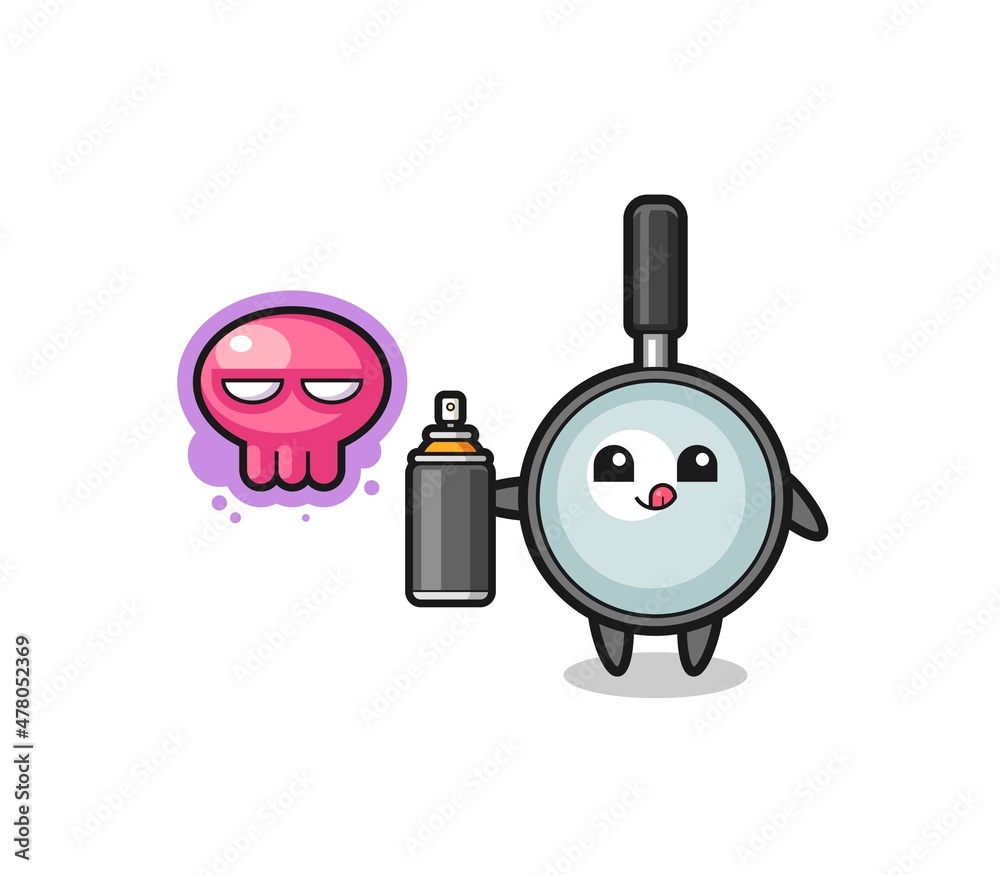 magnifying glass cartoon make a graffiti with a spray paint magnifying glass cartoon make a graffiti with a spray paint