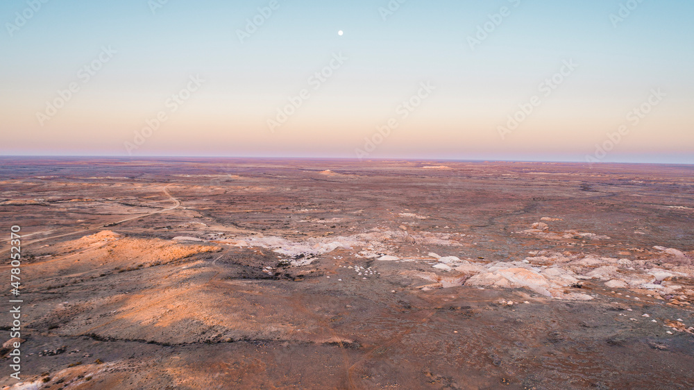 Drone shot of Remote Road Coober Pedy South Australia