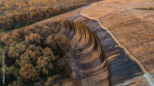 Drone Shot of Wave Rock at Hyden Australia photo