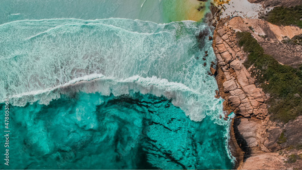 Drone shot of Thistle Cove Cape Le Grand Western Australia Drone shot of Thistle Cove Cape Le Grand Western Australia