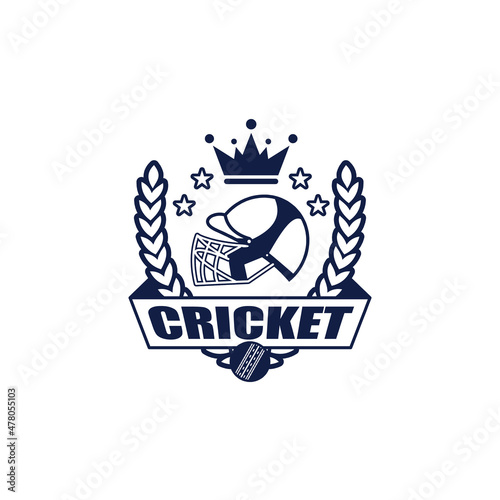 cricket logo. Sport badge, emblem team tournament template, vector. for design, advertisement, print web isolated on white background