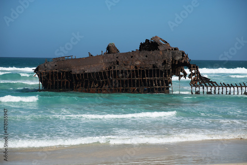 The wreck of the Spanish cargo ship Cabo Santa Maria. Boa Vista Cape Verde