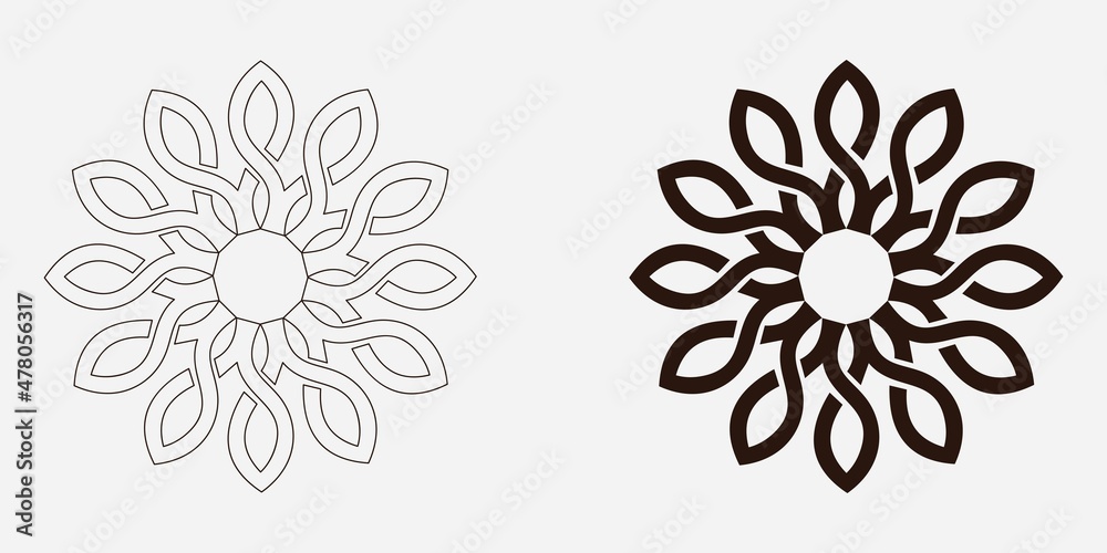 Simple geometric ornament circle mandala design Simple geometric ornament circle mandala design