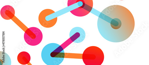 Abstract background. Round dots connected by lines. Trendy techno business template for wallpaper, banner, background or landing