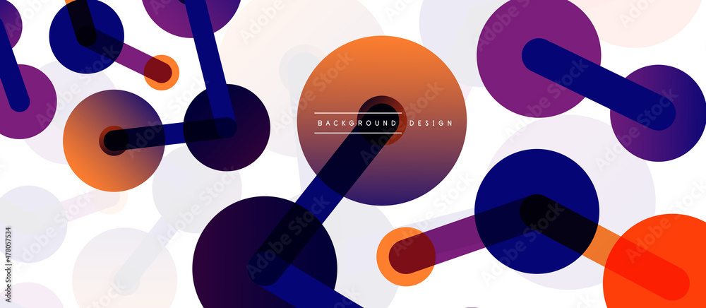 Abstract background. Round dots connected by lines. Trendy techno business template for wallpaper, banner, background or landing Abstract background. Round dots connected by lines. Trendy techno business template for wallpaper, banner, background or landing