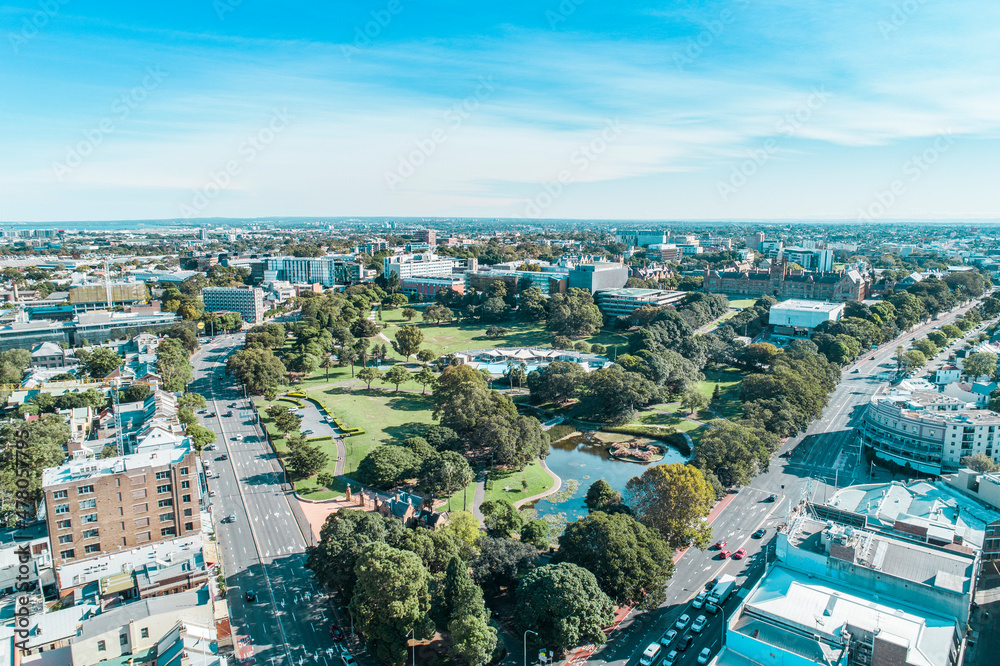Fototapeta premium Drone Shot of Sydney CBD (Victoria Park)
