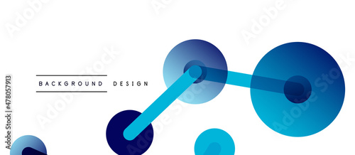Abstract background. Round dots connected by lines. Trendy techno business template for wallpaper, banner, background or landing
