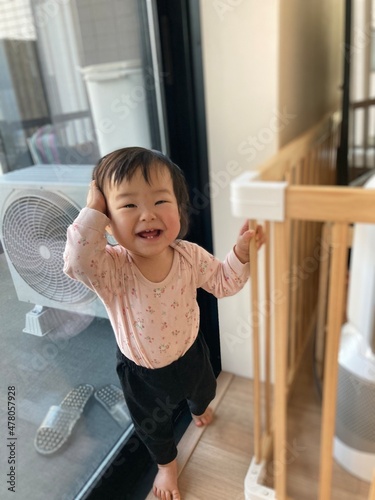 赤ちゃん　9ヶ月　頭痒い　笑顔