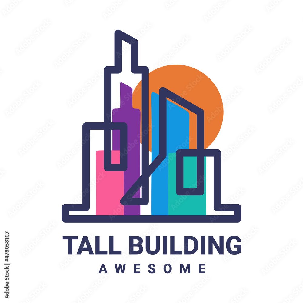 Illustration vector graphic of Tall Building, good for logo design Illustration vector graphic of Tall Building, good for logo design