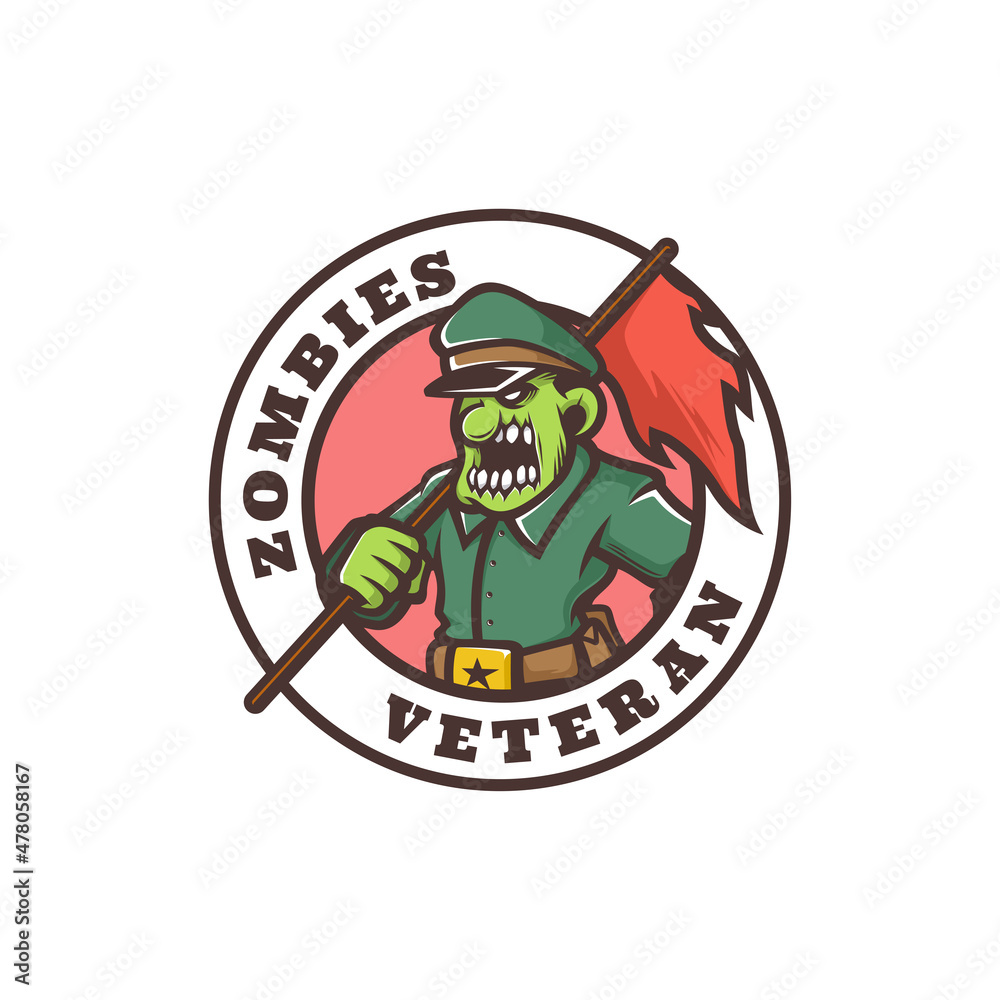 Obraz premium Illustration vector graphic of Zombie Veteran, good for logo design
