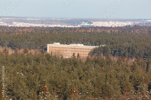 remote area of ​​the city among the forest