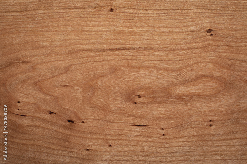Fototapeta premium Wooden plank natural texture background. Cherry wood plank texture. 