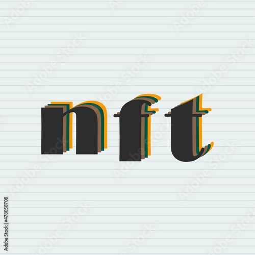 NFT typography text vector illustration.  NFT letter mark logo design.