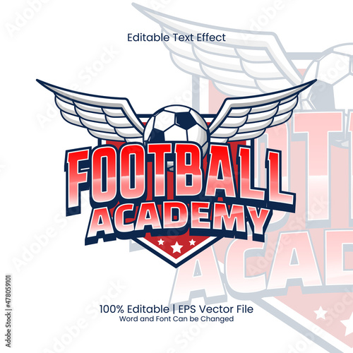 Football Academy emblem logo customized text effect editable