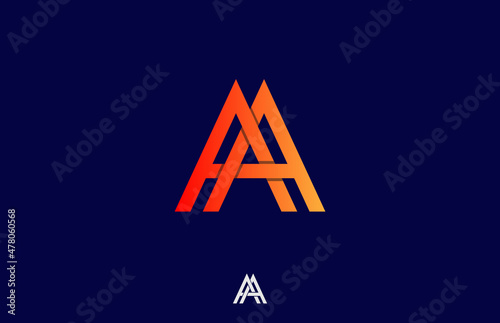 combination of alphabet letter a and a, aa logo design