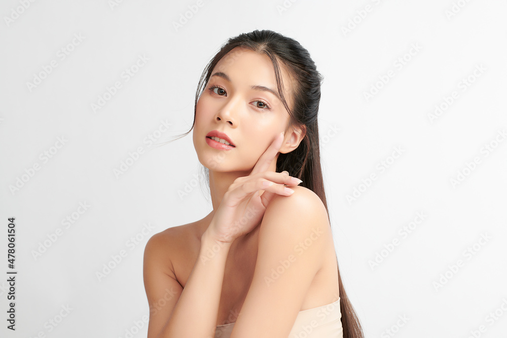 Beautiful young asian woman with clean fresh skin on white background, Face care, Facial treatment, Cosmetology, beauty and spa, Asian women portrait. Beautiful young asian woman with clean fresh skin on white background, Face care, Facial treatment, Cosmetology, beauty and spa, Asian women portrait.
