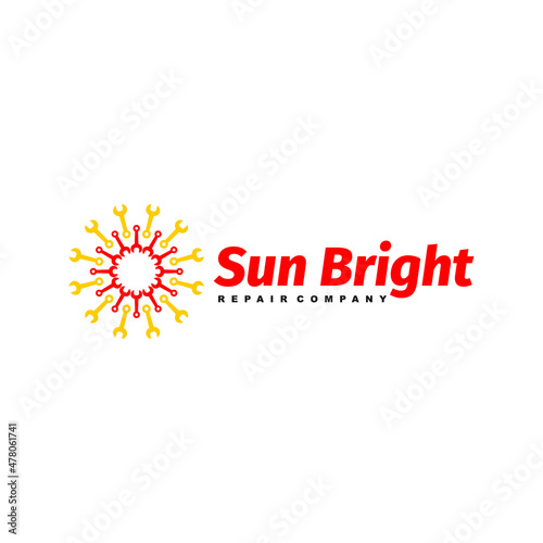 sun repair tech logo icon