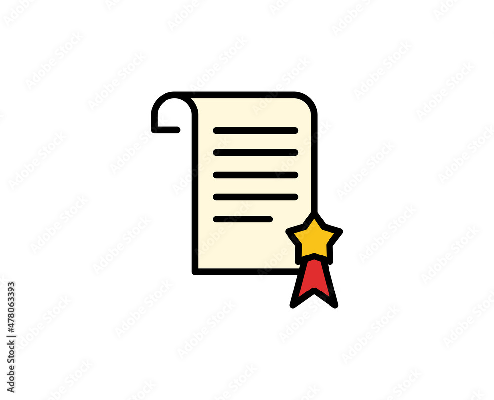 Diploma line icon. High quality outline symbol for web design or mobile app. Thin line sign for design logo. Color outline pictogram on white background Diploma line icon. High quality outline symbol for web design or mobile app. Thin line sign for design logo. Color outline pictogram on white background