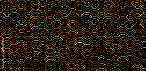 Traditional japanese seigaiha ocean waves. Seamless Pattern for your design