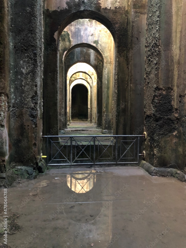 The Piscina Mirabilis ancient Roman cistern on the Bacoli hill in
