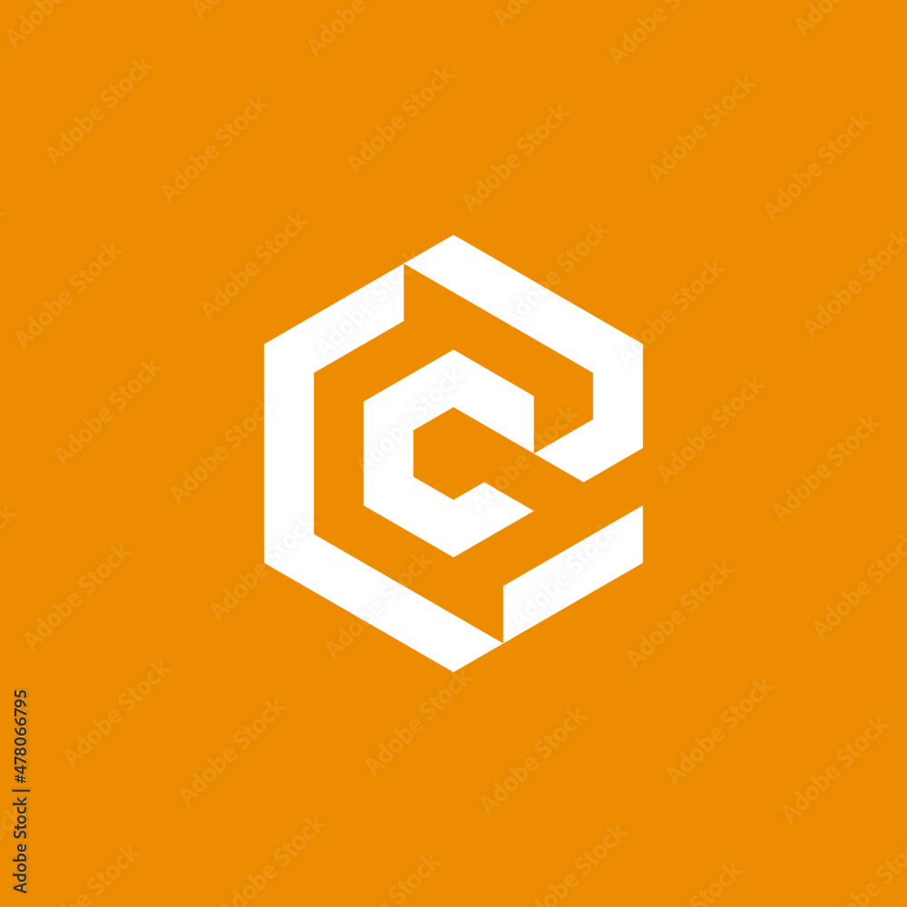 C Monogram logo in hexagonal shape