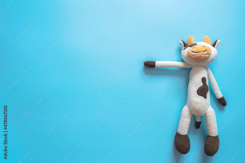 toy on the blue background closeup toy on the blue background closeup