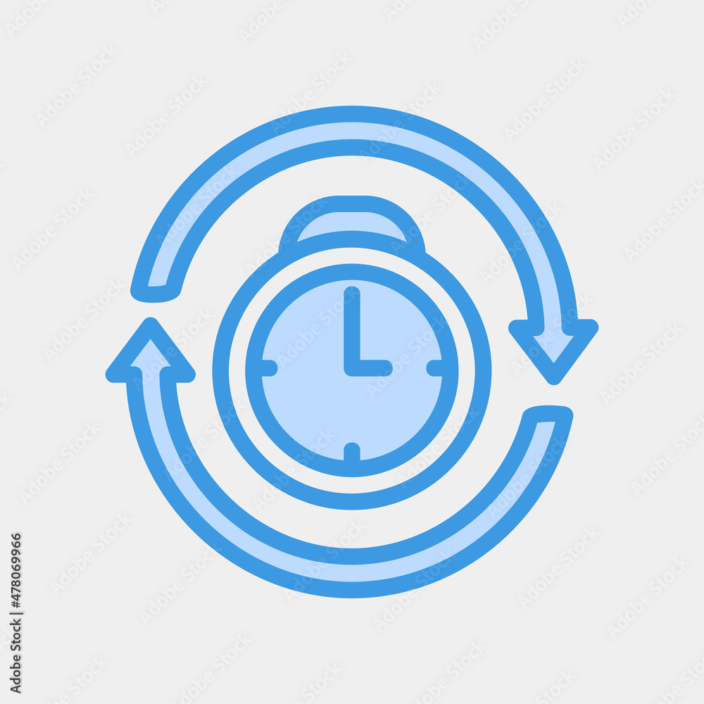 Reschedule icon vector illustration in blue style about calendar and date, use for website mobile app presentation Reschedule icon vector illustration in blue style about calendar and date, use for website mobile app presentation