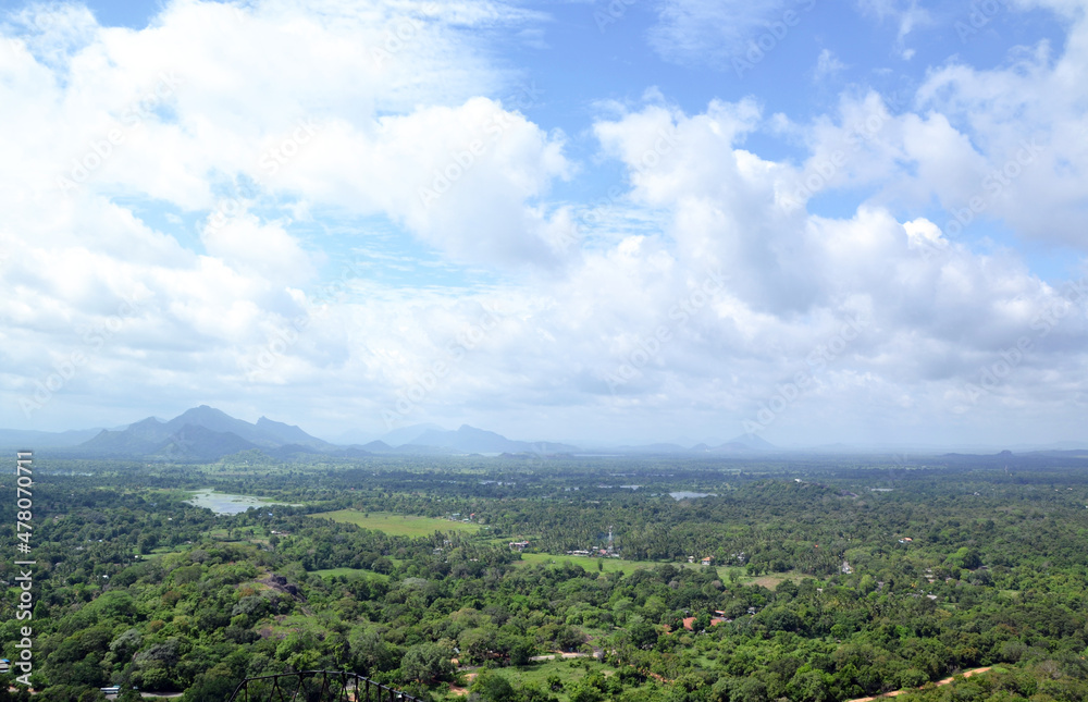 Sri Lanka, view from the top and landscape Sigiriya Fortress
