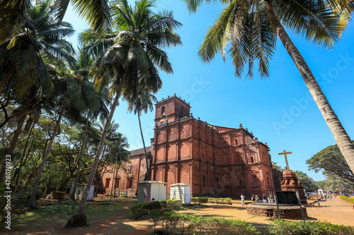 Exterior view of Basilica of Bom Jesus, completed in 1605, this Baroque Catholic church contains the tomb of Saint Francis Xavier in Old Goa, India. photo