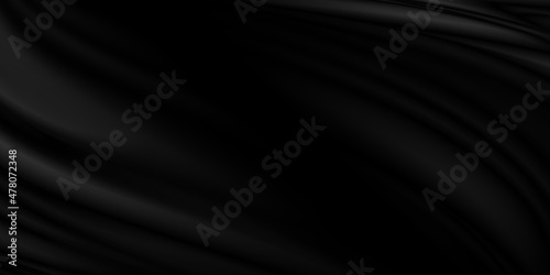 Black fabric background with copy space