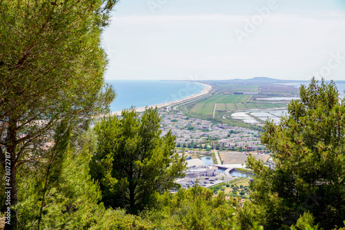 Fototapeta Sete city France from Mont Saint Clair view Mediterranean coast