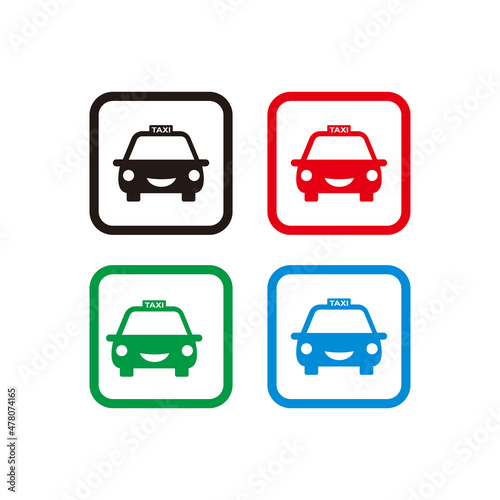 Taxi color icon vector illustration sign