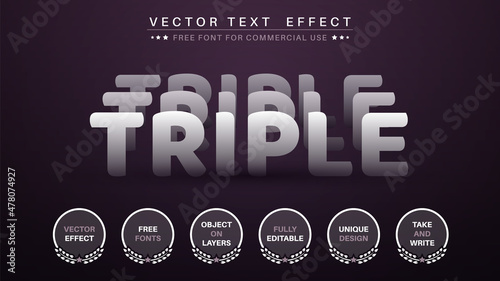 Tripple Sticker - Editable Text Effect, Font Style photo