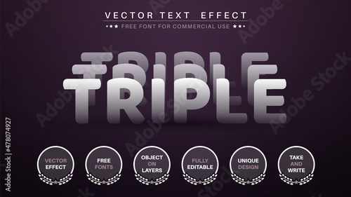 Tripple Sticker - Editable Text Effect, Font Style