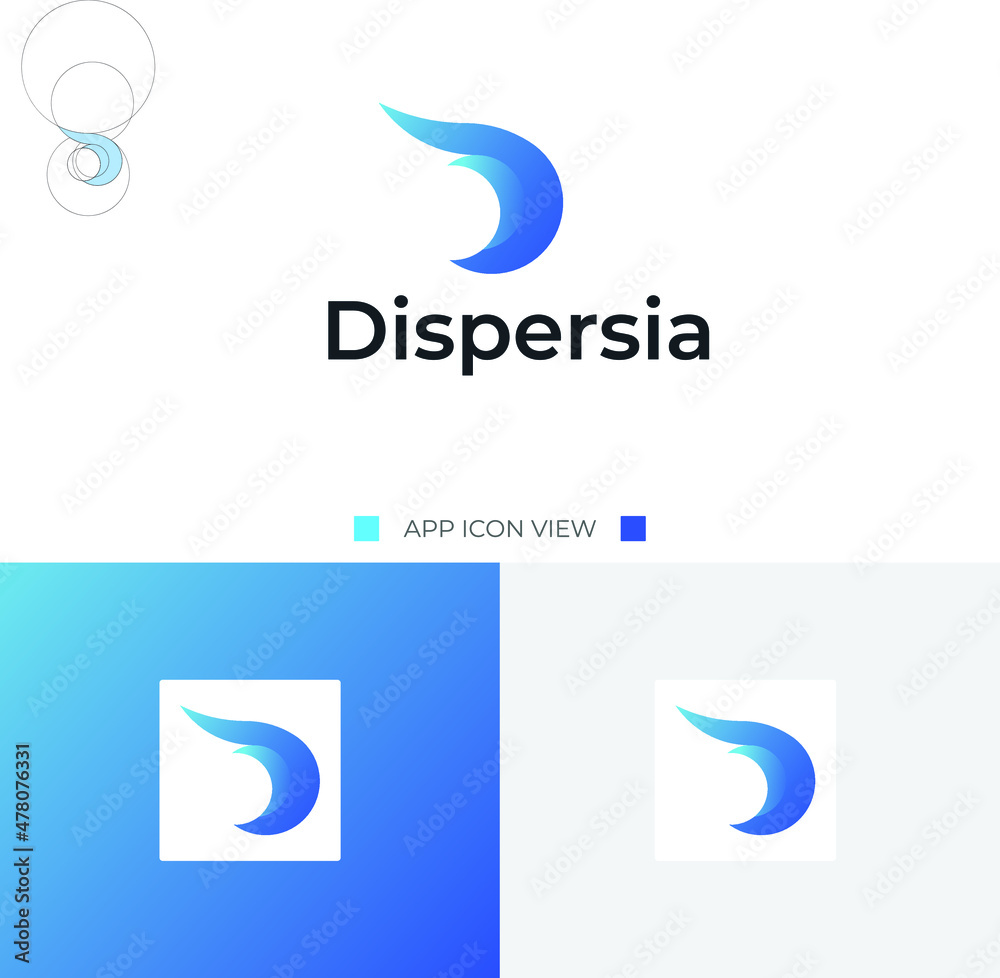 D Golden Ratio Modern Logo design vector template. D Golden Ratio Modern Logo design vector template.