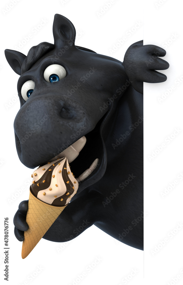 Naklejka premium Fun horse - 3D Illustration