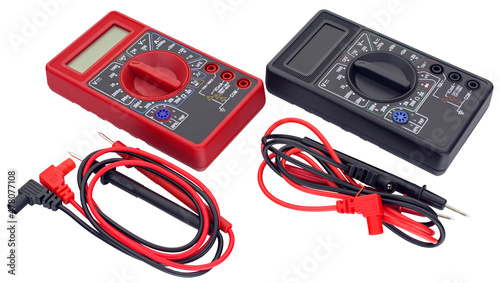 Obraz na płótnie Digital multimeters on white w salonie