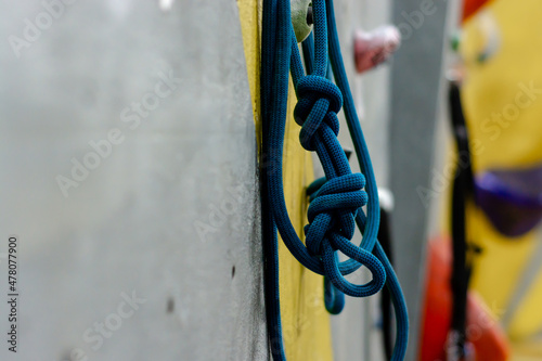 rock climbing safety rope knot background