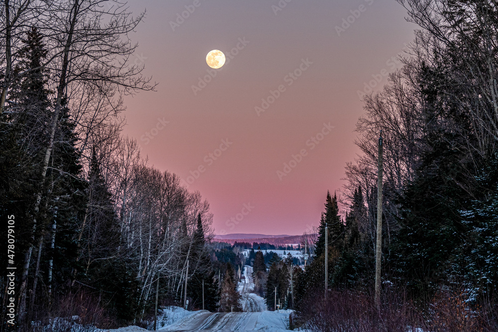 Supermoon Rising Over The Alsace Road in Nipissing Township Supermoon Rising Over The Alsace Road in Nipissing Township