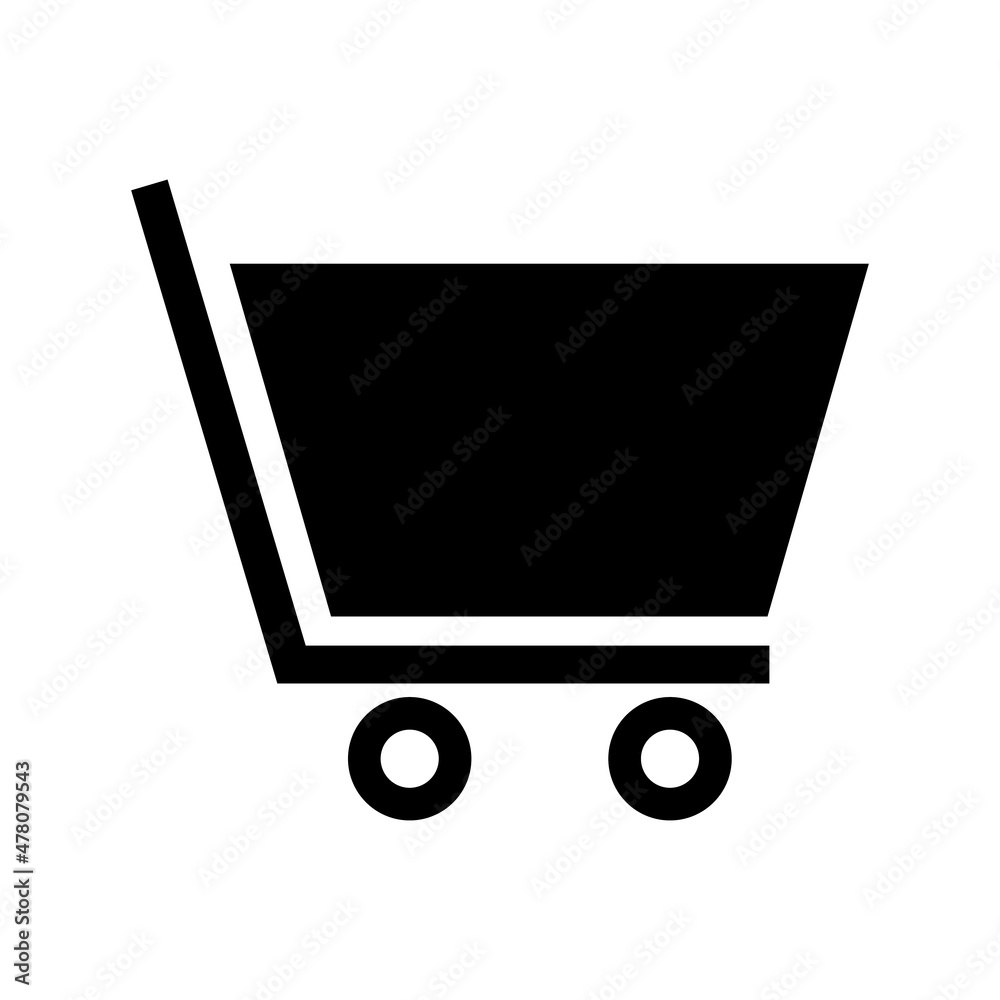 Shopping cart silhouette icon. Vector. Shopping cart silhouette icon. Vector.