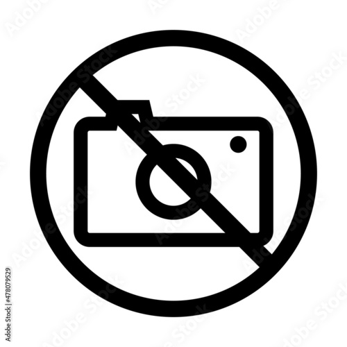 Cameras and ban marks. A sign prohibiting photography. Vector.