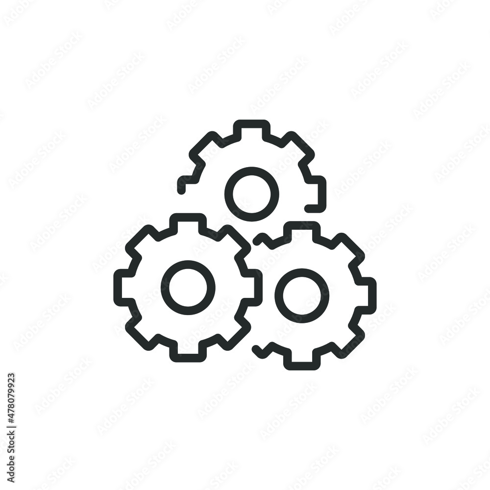simple vector icon gear editable. isolated on white background. simple vector icon gear editable. isolated on white background.