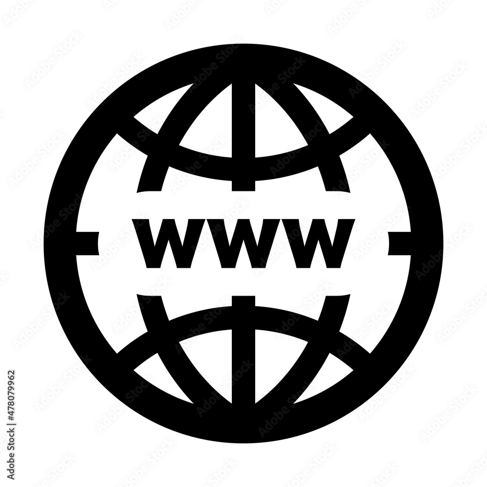 An Internet browser icon with the word www. Vector. An Internet browser icon with the word www. Vector.