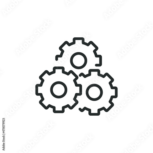 simple vector icon gear editable. isolated on white background. 
