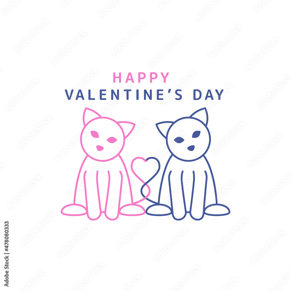 Cat's love. Cats silhouette. Vector illustration. Cat's love. Cats silhouette. Vector illustration.